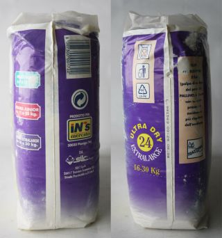 VINTAGE 90 ' S PALLINO 24 EXTRA LARGE DIAPERS 16 - 30kg 35 - 66lbs ITALY 3