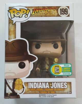 Funko Pop Indiana Jones 199 Sdcc 2016 Exclusive Rare