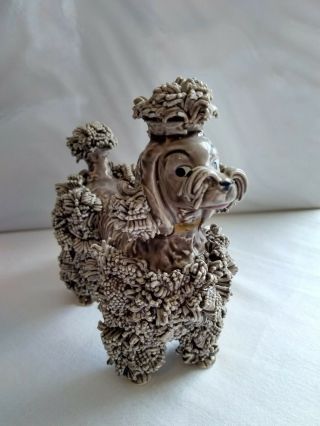 Vintage Spaghetti Gray Poodle Dog Porcelain Figurine