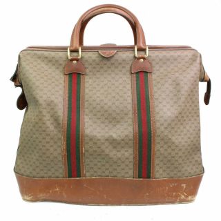Authentic Vintage Gucci Travel Bag Light Brown Pvc 700964
