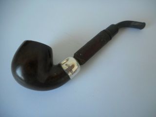 Vintage L&co Hm Silver 1908 London Collared Wooden Estate Pipe