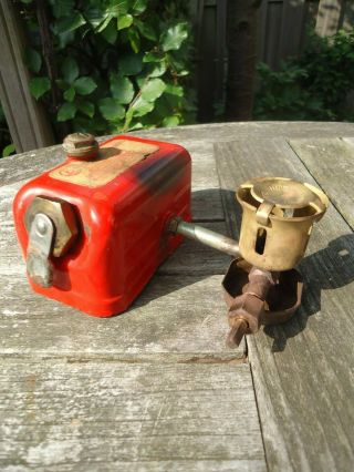 Vintage made in Germany Enders Benzin - Baby no.  9063 Gasoline stove in tin carrier 8