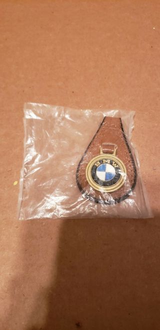Bmw Rare Leather Keychain,  Vintage,  &.  Italian Dealership