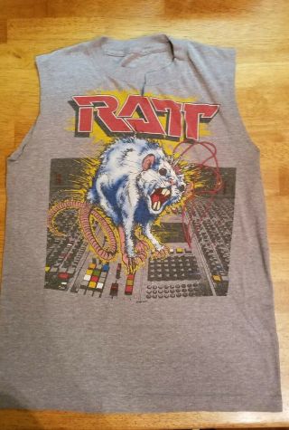 Ratt 1984 Vintage “ratt‘n’roll” Tour Custom Sleeveless Gray T - Shirt S/m