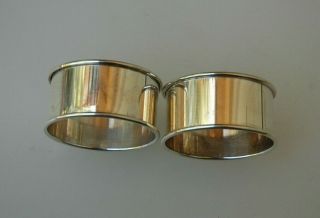 Classic Pair (2) Reed & Barton Sterling Silver Round Napkin Rings No Mono 2