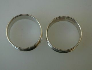 Classic Pair (2) Reed & Barton Sterling Silver Round Napkin Rings No Mono 3