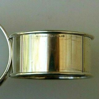 Classic Pair (2) Reed & Barton Sterling Silver Round Napkin Rings No Mono 4