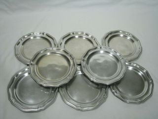 Set Of 8 Vintage Wilton Armetale Queen Anne 7 " Bread And Butter Plates
