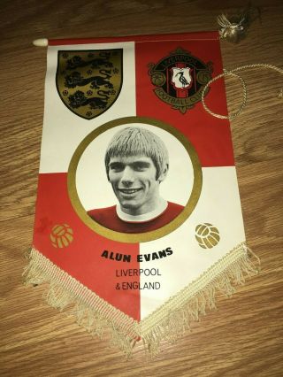 Liverpool Fc Vintage 1960s - 70s Alun Evans Red/white Wall Pennant (vg Cond)