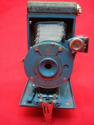 Vintage Eastman Kodak Vest Pocket Hawk - Eye Film Camera - Blue Mech.  -