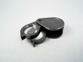 Vintage 5x And 10x Loupe Magnifier Magnifying Glass Moeller - Wedel Germany 1950s