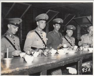 Wwii Aaf Photo Unknown Foreign Officers Eat At Table 1944 Italy 127