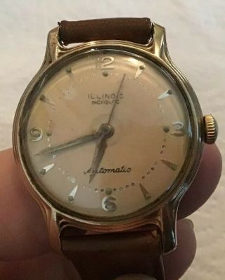 10k Gold Filled Vintage Hamilton Illinois Automatic Wrist Watch Running 1256l