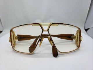 Cazal Vintage Glasses Brown And Gold Tone Prescription Eyeglasses With Bifocals