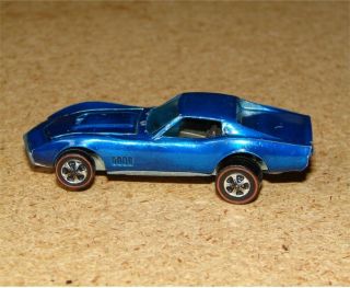 Vintage 1967 Hot Wheels Redline Blue Custom Corvette Diecast Car Hong Kong