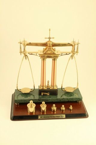 Vtg Franklin 150th Anniversary California Gold Rush Balance Scale,  Weights
