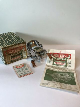 Vintage Pflueger Skilkast 1953 Fishing/castreel W/box/ Instructions Reel Is