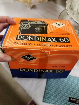 Vintage Agfa Rondinax 60 Daylight Devloping Tank and Instructions 5