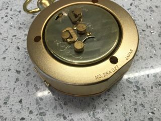Vintage Bulova Pocket Watch Design Alarm Clock Wind Up - 2RA 027 Gold tone 4
