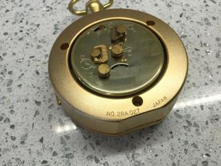 Vintage Bulova Pocket Watch Design Alarm Clock Wind Up - 2RA 027 Gold tone 6