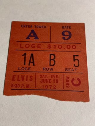 Rare Elvis Madison Square Garden Concert Ticket Stub - Lp Recording Show