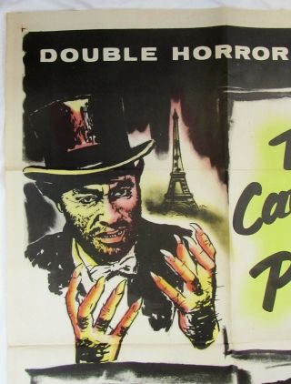 1956 VINTAGE HORROR Poster THE CATMAN OF PARIS & VALLEY OF THE ZOMBIES 4