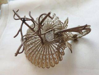Finely Crafted Silver Peacock? Small Dish From Spain? 1900 - 1940,  USA Ship 4
