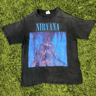 Vintage Nirvana Sliver Kurt Cobain 1992 Size Medium Black T Shirt Made In Usa