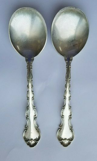 Gorham Strasbourg Sterling Silver Soup Spoons Vintage - Set Of Two (2) - No Mono