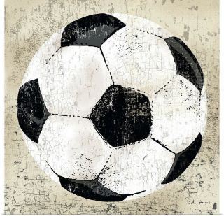 Poster Print Wall Art Entitled Vintage Soccer Ball