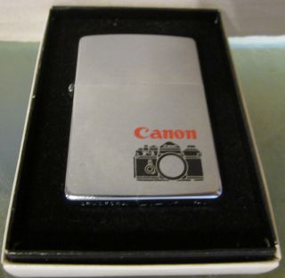 Vintage 1978 Canon Camera Zippo Lighter With Box & Insert