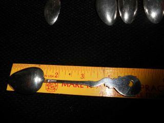 6 Antique Japanese/Chinese export Silver SPOONS Figural Man - Dragon Bamboo Handle 8