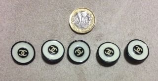 Chanel Buttons Black And White Vintage