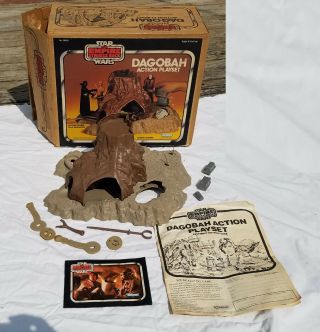 Star Wars Vintage Dagobah Swamp Playset Box Instructions 1980 Kenner Near Comp.