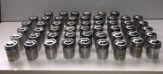 Aluminum 35mm Metal Film Canisters Cans Screw Cap Capsules 51 Empty Vtg Cases