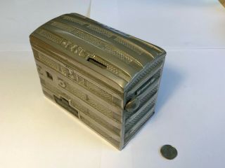 Vintage REGISTERING BANK steamer trunk dimes and cents Piaget RARE 2