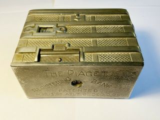 Vintage REGISTERING BANK steamer trunk dimes and cents Piaget RARE 5