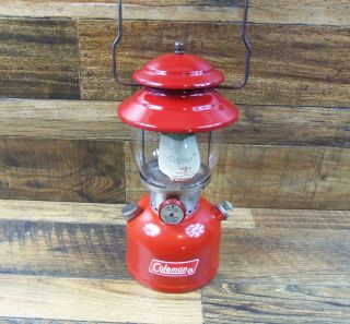 Vintage Coleman 200a Red Single Mantle Lantern Dated 2/79