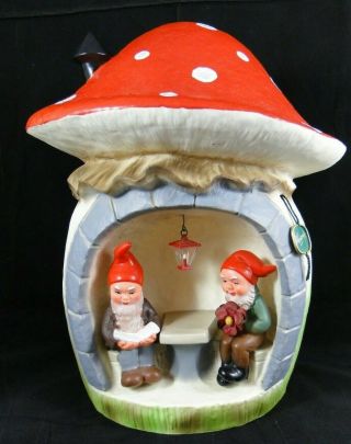 Very Rare Vintage Heissner Mushroom House Gnome 12 " Germany 999 Tag