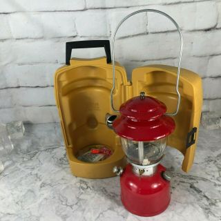 Rare Vintage Coleman Lantern 200a Red With Case