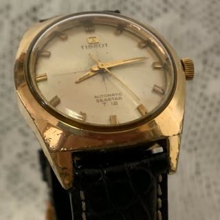 Vintage Tissot T - 12 Automatic Seastar Men ' s Gold Watch 36mm 4