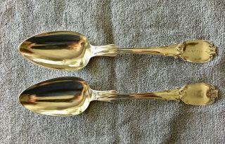 2 Heavy Coin Silver Table Or Serving Spoons R&w Wilson Philadelphia 1840
