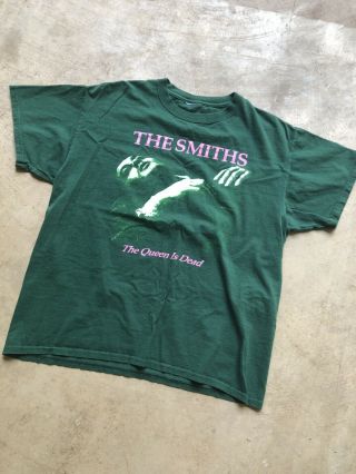 Vintage The Smiths The Queen Is Dead Shirt Adult Large Green Morrissey Mens 90s