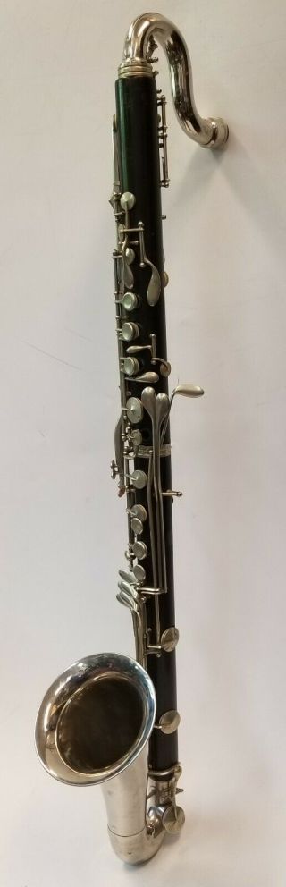 Jules Revan Vintage Wood Bass Clarinet Made In France For Restoration