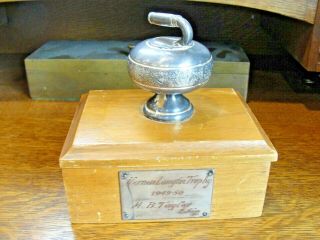Vintage Curling Trophy 1949 - 50 Vernon Longtin Trophy M.  B Taylor,  Skip