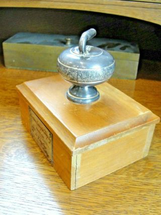 Vintage CURLING TROPHY 1949 - 50 VERNON LONGTIN TROPHY M.  B Taylor,  Skip 4