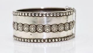 A Stunning Antique Victorian C1882 Sterling Silver 925 Etruscan Bangle 13544