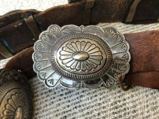 RARE OLD PAWN STAMPED STERLING SILVER NAVAJO NATIVE AMERICAN CONCHO BELT BUCKLE 2