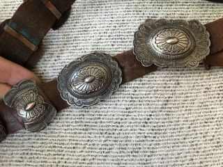 RARE OLD PAWN STAMPED STERLING SILVER NAVAJO NATIVE AMERICAN CONCHO BELT BUCKLE 3