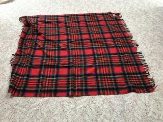 Vintage Ottawa Valley Woollens Pure Wool Blanket 56 " X 60 " With Carry Cover